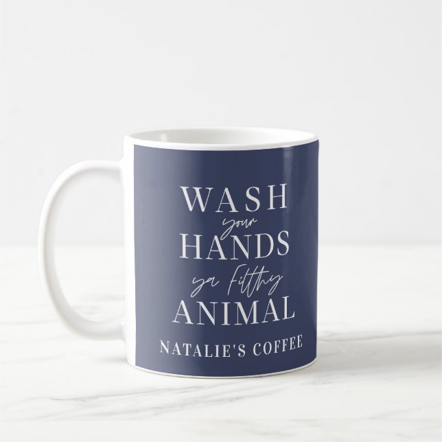 Mug Lavez-vous les mains, saleté animal (Gauche)
