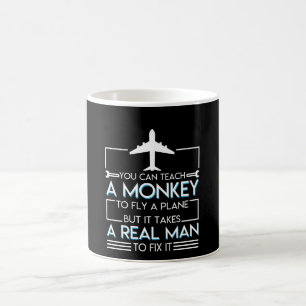 Mug L'avion de mécanicien d'avion prend la vraie