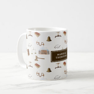 Mug Law Scales Gavel Juridique Antique Motif