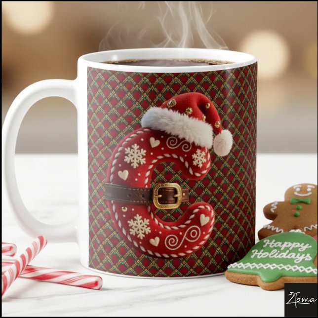 Mug Layered Pastel Gold Trim Letter C (Créateur téléchargé)