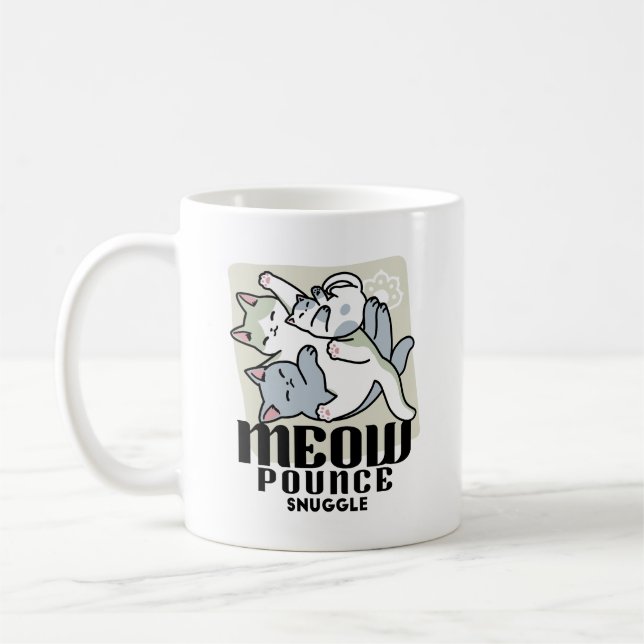 Mug Laze Furr Days - Cute Lazy Cats Design (Gauche)