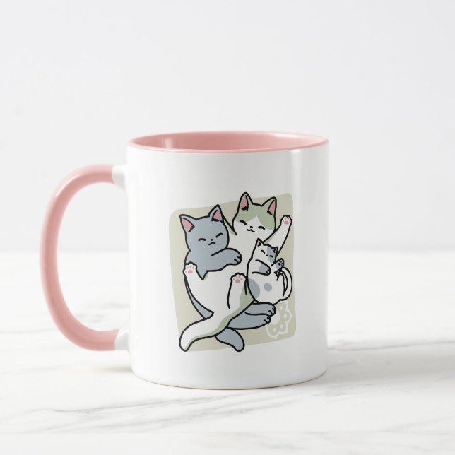 Mug Laze Furr Days - Cute Lazy Cats Design (Gauche)
