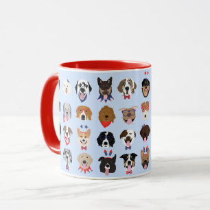 Mug Le 4 Juillet Dog Visages
