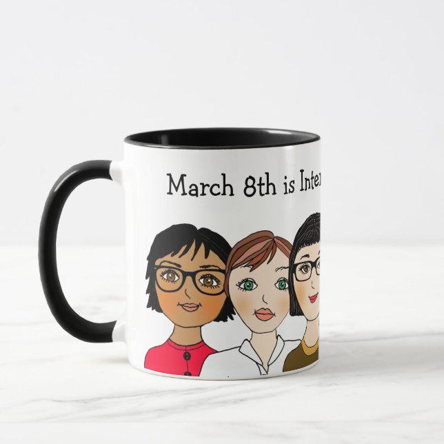Mug Le 8 mars est la Journée internationale de la femm (Gauche)