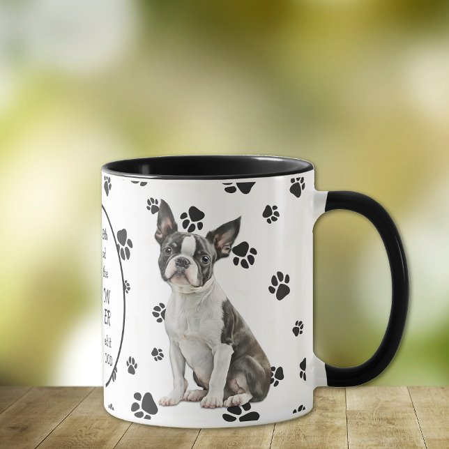 Mug Le 8e jour Dieu a créé des chiens de Boston Terrie (Créateur téléchargé)