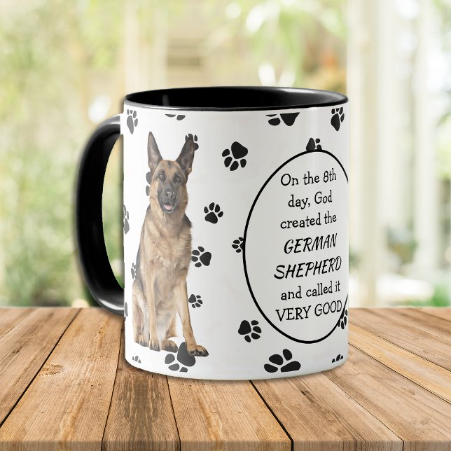 Mug Le 8e jour Dieu créa des bergers allemands (Créateur téléchargé)