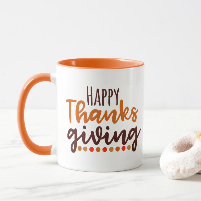 Mug Le bon thanksgiving exprime des vacances (Avec donut)