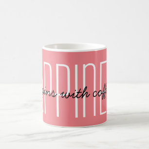 Mug Le bonheur commence avec du café ou ajoutez votre