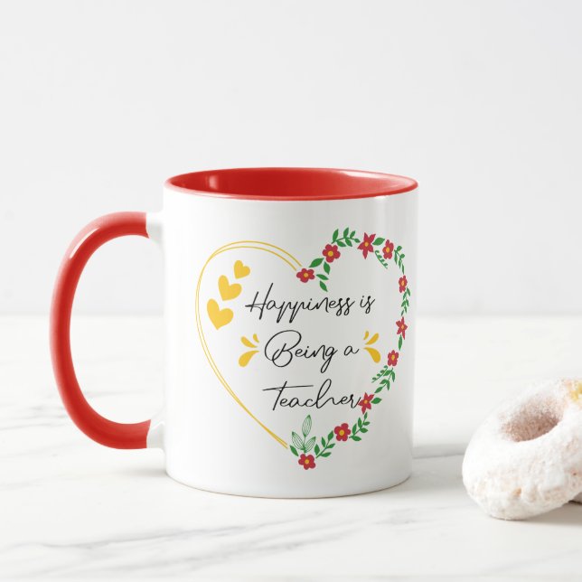 Mug Le bonheur est d'être un professeur Amoureux de l' (Avec donut)