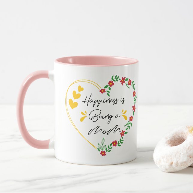 Mug Le Bonheur Est D'Être Une Mère Drôle Fête Des Mère (Avec donut)