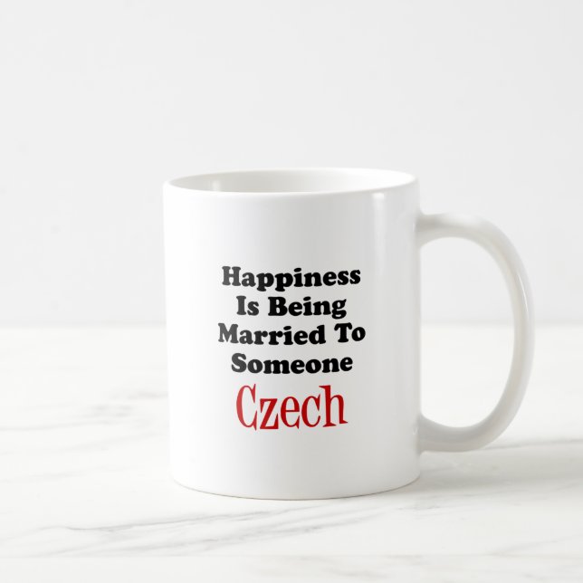 Mug Le Bonheur Est Marié À Quelqu'Un De Tchèque (Droite)