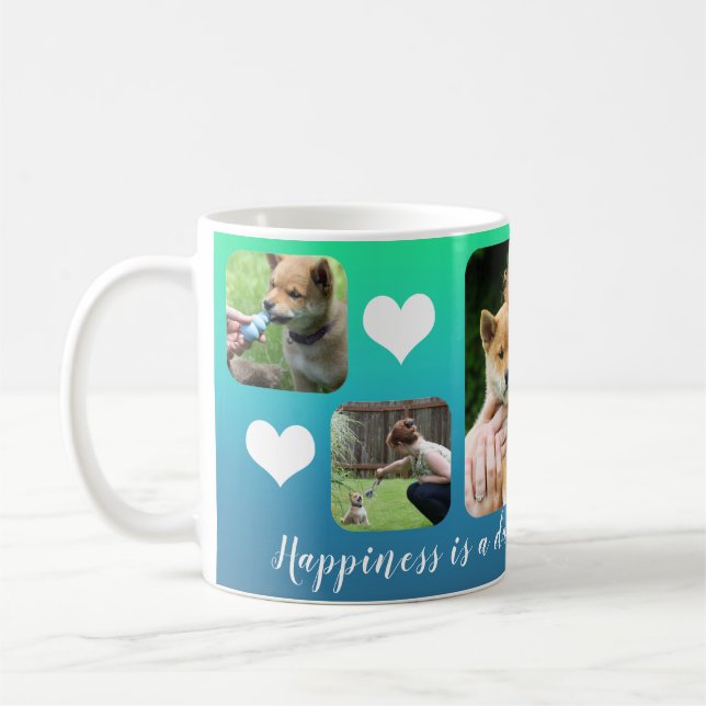 Mug Le Bonheur Est | Photo Personnalisée Moderne 5 Col (Gauche)