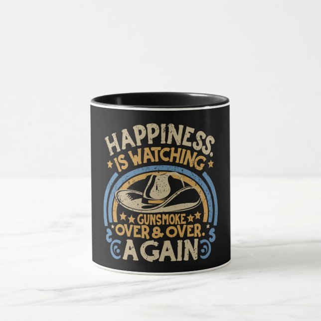Mug Le bonheur regarde Gunfumée drôle Cowboy Casquette (Centre)