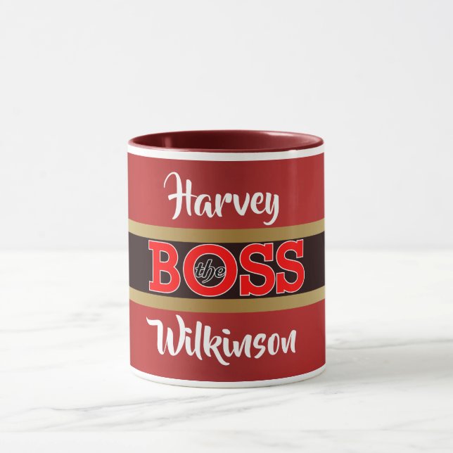 Mug Le Boss / Da Boss avec votre nom (Centre)