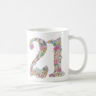 Mug Le bouquet floral 21 21èmes numérotent le cadeau