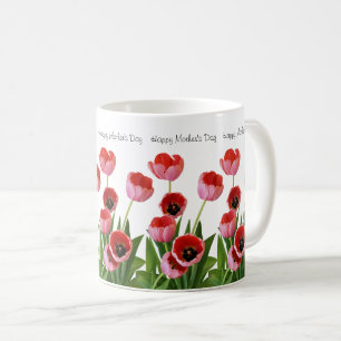 Mug Le bouquet Tulip de printemps rose pour la fête d