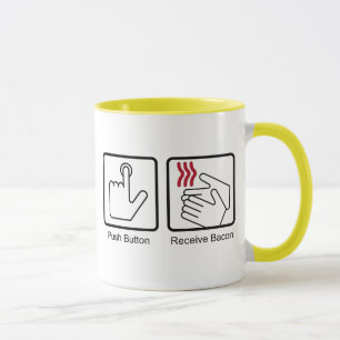 Mug Le bouton poussoir, reçoivent le lard -
