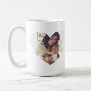 Mug Le cadre photo moderne du coeur blanc Meilleure ma