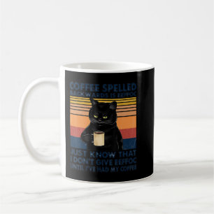 Mug Le Café Écrit À L'Arrière Est Eeffoc Chat Boire Vi