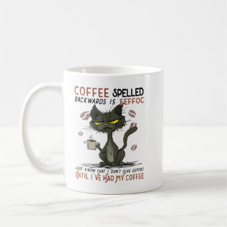 Mug Le CAFÉ épelé à l'envers est EEFFOC Cat Drick Co