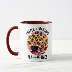 Mug Le café et le Mahjong sont mes Valentines