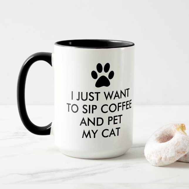Mug Le café et mon chat Big (Avec donut)