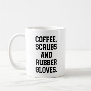 Mug Le café frotte et le docteur en caoutchouc