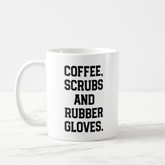 Mug Le café frotte et le docteur en caoutchouc (Gauche)