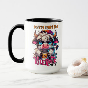 Mug Le café m'aide à tolérer les idiots 