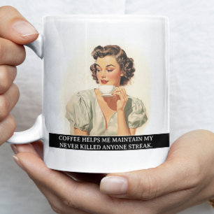 Mug Le café m'aide drôle rétro des années 50