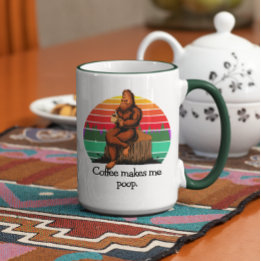 Mug Le café me fait poop Bigfoot Sasquatch Drôle 15oz