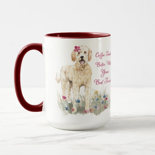 Mug Le café meilleur goût...Golden Doodle Edition (Gauche)