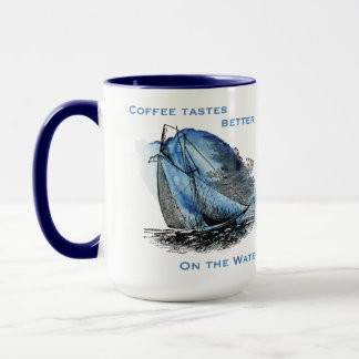 Mug Le café meilleur sur le bateau à voile