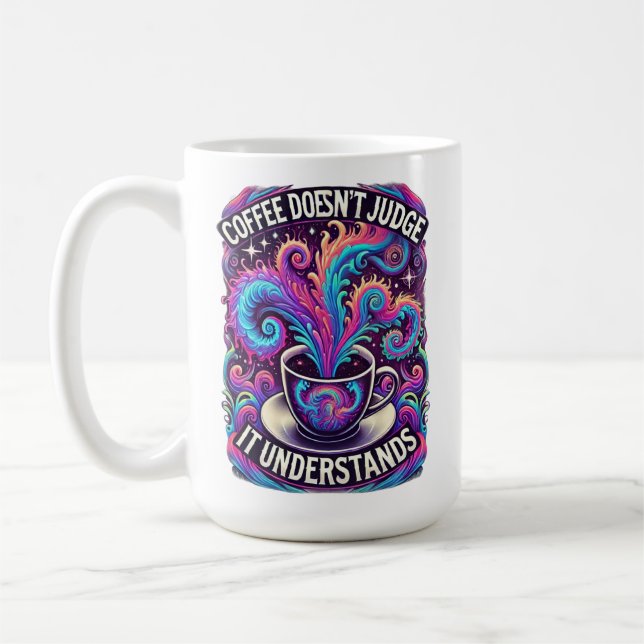 Mug Le café ne juge pas - Psychedelic Dreamscape Desi (Gauche)