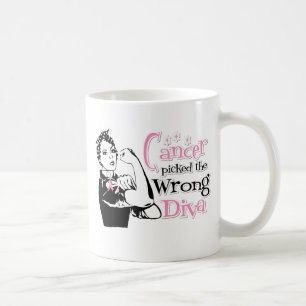 Mug Le cancer du sein a sélectionné la diva fausse