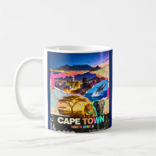 Mug Le Cap Afrique du Sud Collage Safari Montagne Mer