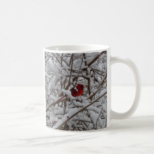 Mug Le cardinal rouge dans une coupe de café d'arbre r (Droite)