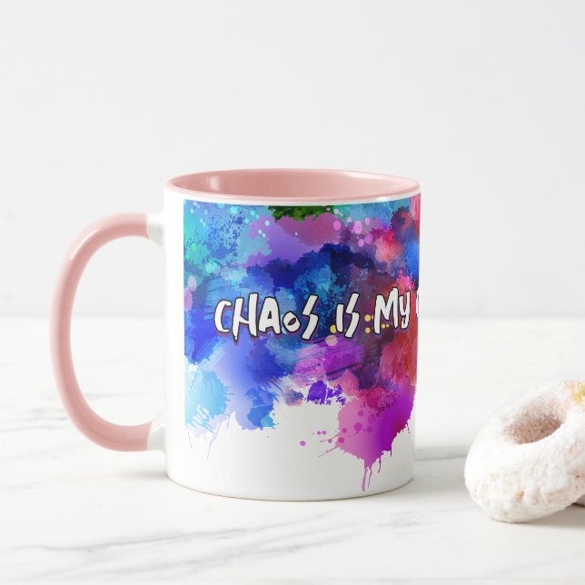 Mug Le chaos est ma zone de confort - Art Abstrait Tee (Avec donut)