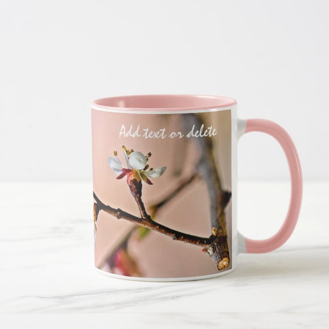 Mug Le charme des fleurs japonaises d'abricot (Droite)