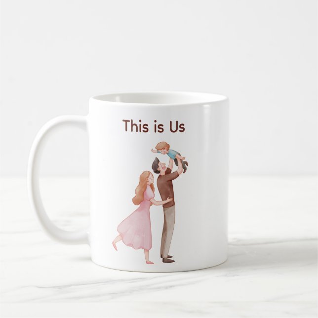 Mug Le Charme Minimaliste C'est nous Le Coeur Familial (Gauche)