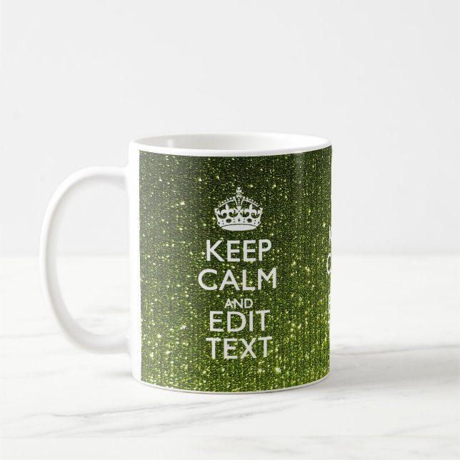 Mug Le charme vert gardent le calme votre texte (Gauche)