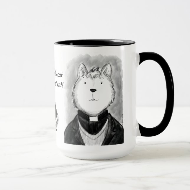 Mug Le chat du ministre mignon personnalisé (Droite)