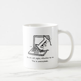 Mug Le chat fâché exige l'attention - cadeau drôle de