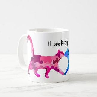 Mug Le Chat rose et bleu aime l'art contemporain