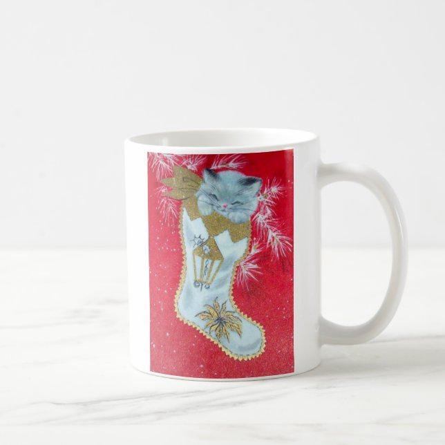 Mug Le chaton de Noël vintage le plus doux (Droite)