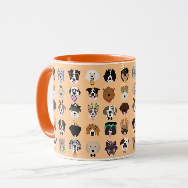 Mug Le chien d'Halloween face au Motif (Devant gauche)
