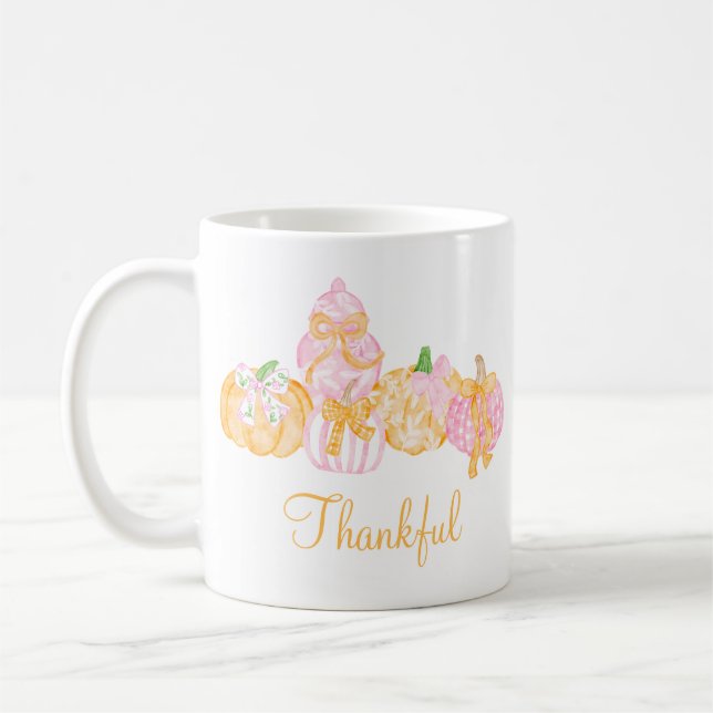 Mug Le Citrouille de Preppy annonce la fête de Thanksg (Gauche)
