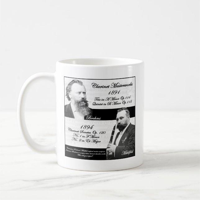 Mug Le Clarinetiste Mühlfeld a inspiré Brahms (Gauche)