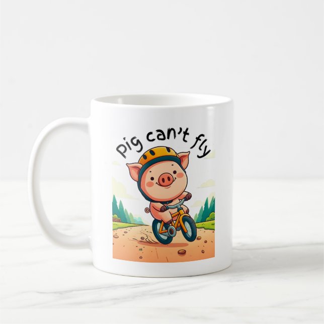 Mug Le cochon ne peut pas voler. G rose (Gauche)