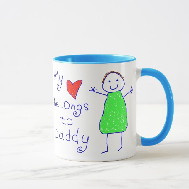 Mug Le coeur appartient au papa (Droite)